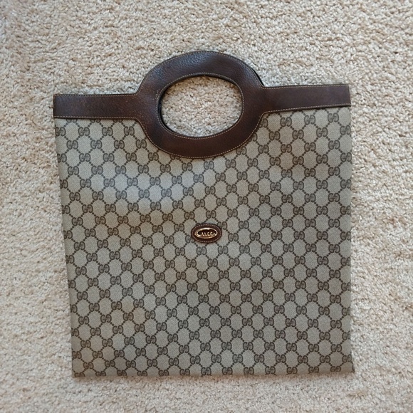 Gucci Handbags - Brown Vintage Gucci Shopper Tote Handbag Authentic